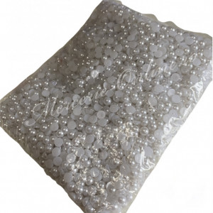 Jumatati de perle, diverse marimi, Alb/Ivoire, (500grame/punga) Cod:2153 - Img 3