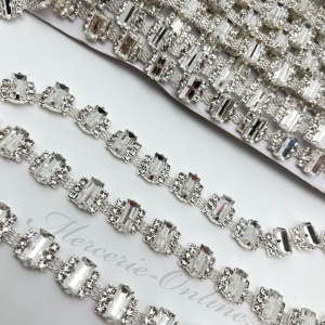 Lant decorativ cu strasuri, 1cm (la metru) Cod:3681 - Img 2