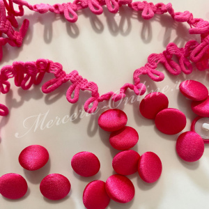 Nasturi Imbracati Satin, 13mm, Fucsia (25bucati+25cm bride) Cod:3108