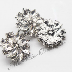 Nasturi Metalici cu Strasuri, 20mm, (2bucati/set) Cod:2473