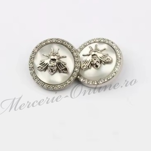 Nasturi Metalici cu Strasuri, 23mm/25mm, (5bucati/set) Cod:3704