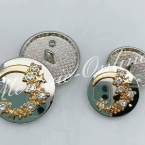 Nasturi Metalici cu Strasuri, 23mm (5bucati/set) Cod:4002 - Img 2