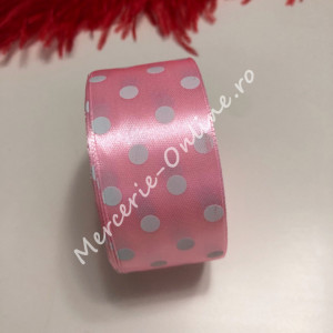 Panglica satin cu buline, latime 4cm, (23metri/rola) Cod:1247 - Img 2
