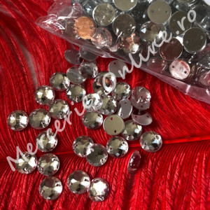 Pietre de cusut acrylic cu aspect gen Swarovski, Crystal, mai multe marimi disponibile (100-2000bucati/pachet) Cod:1081 - Img 4