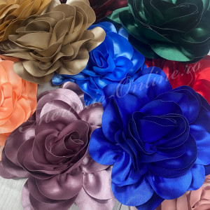 Aplicatie floare 3D Satin, cca 18cm, (la bucata) Cod:0432