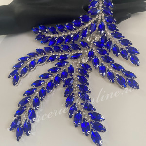 Aplicatie Termoadeziva cu Cristale, Albastru Imperial, 14x18.5cm (la bucata) Cod:3043