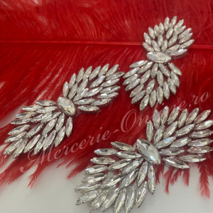 Aplicatie Termoadeziva cu Cristale, Crystal, 4cmx9.5cm (la bucata) Cod:2110