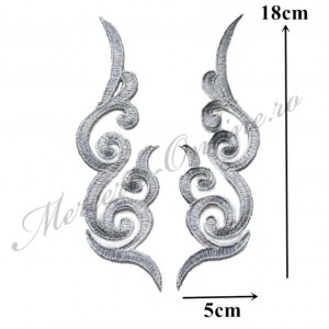 Aplicatie termoadeziva lurex, cca 5x18cm, (la pereche) Cod:2660 - Img 5