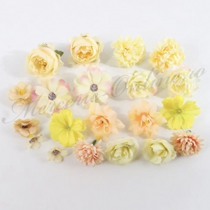Aplicatii Flori Artificiale 3D, Galben (20bucati/set) Cod:3256