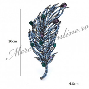 Brosa Pana cu Strasuri, 10x4.6cm (la bucata) Cod:2496 - Img 2