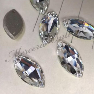 Cristale de cusut sticla, Crystal, 6x12mm (6bucati/pachet) Cod:2443