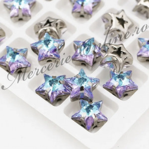 Cristale de cusut sticla forma stea, Purple Light, 10mm (5bucati/pachet) Cod:2685