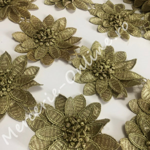 Dantela flori 3D cu lurex, cca 10cm (la metru) Cod:1277 - Img 2