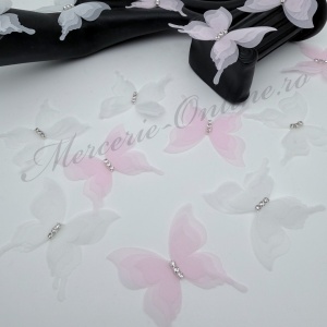 Fluturi Organza cu Stras, (la bucata) Cod:4136