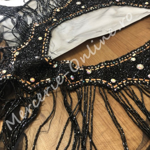 Guler rochie cu franjuri din margele, strasuri si cristale, mai multe culori disponibile (la bucata) Cod:0774 - Img 4