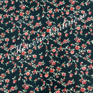 Material textil Bumbac cu Lycra Imprimat Flori, 1.60m (la metru) Cod:1541 - Img 3