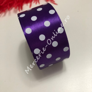 Panglica satin cu buline, latime 4cm, (23metri/rola) Cod:1248 - Img 7