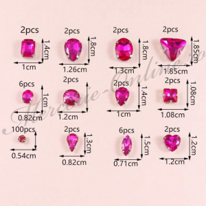 Pietre de cusut sticla cu suport metalic, Crystal, (130bucati/pachet) Cod:2992 - Img 2
