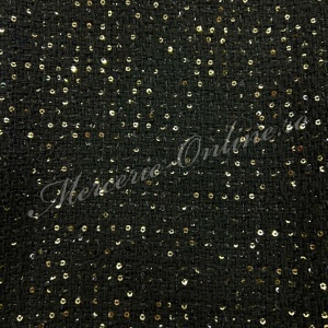 Stofa Tweed cu Paiete Fine Aurii, (la metru) Cod:3676 - Img 3