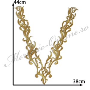 Aplicatie termoadeziva lurex, cca 44x38cm, (la bucata) Cod:3637