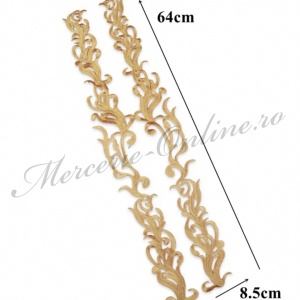 Aplicatie termoadeziva lurex, cca 8.5x64cm, (la pereche) Cod:3218