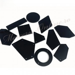 Cristale de cusut acril tip oglinda, Negru (30bucati/pachet) Cod:3014