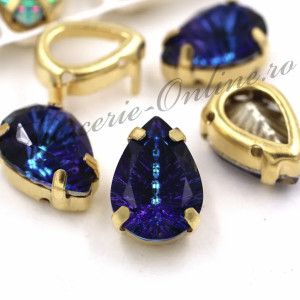 Cristale de cusut sticla, Blue Light, 10x14mm (2bucati/pachet) Cod:2907