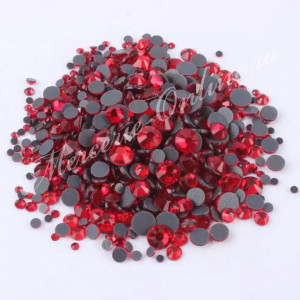 Cristale de Lipit, Mix Size, Siam, (cca 640-800buc/pachet) Cod:2328 - Img 2