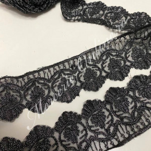 Dantela Brodata cu Lurex, cca 6cm (la metru) Cod:2368