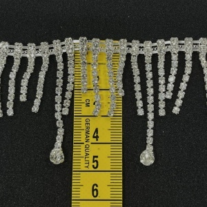 Franjuri strasuri, lungime cca 4.8cm (la metru) Cod:4043 - Img 2