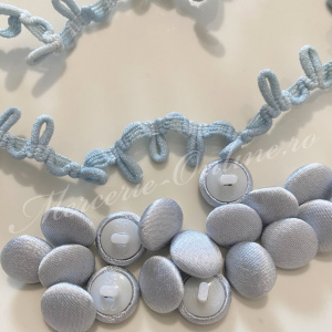 Nasturi Imbracati Satin, 13mm, Gri (25bucati+25cm bride) Cod:3100