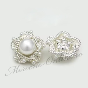 Nasturi Metalici cu Perle, 20mm sau 24mm, (la bucata) Cod:4048 - Img 3