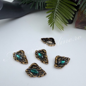 Nasturi Metalici cu Stras, 2.9x1.9mm, (5bucati/set) Cod:4140