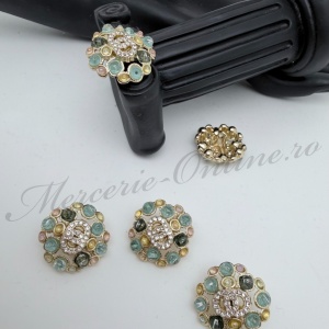 Nasturi Metalici cu Strasuri, 23mm (la bucata) Cod:4032