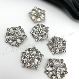 Nasturi Metalici cu Strasuri, 30mm, (5bucati/set) Cod:3670