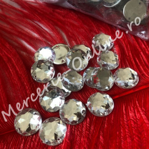 Pietre de cusut acrylic cu aspect gen Swarovski, Crystal, mai multe marimi disponibile (100-2000bucati/pachet) Cod:1081 - Img 6