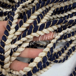 Snur Bumbac Impletit cu Lurex, 15mm, (la metru) Cod:3976 - Img 2