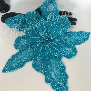 Aplicatie floare 3D cu margele si paiete, cca 30cm (la bucata) Cod:3469