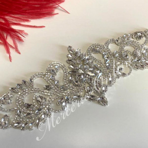 Aplicatie Termoadeziva cu Cristale, Crystal, 10x26cm (la bucata) Cod:2382