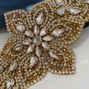 Aplicatie Termoadeziva cu Cristale, Crystal, 10x27cm (la bucata) Cod:2582 - Img 2