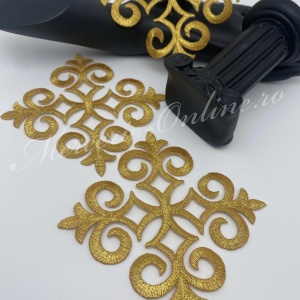 Aplicatie termoadeziva lurex, cca 11.5cm, (la bucata) Cod:3342