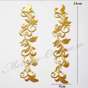 Aplicatie termoadeziva lurex, cca 24x5cm, (la bucata) Cod:3628