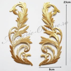 Aplicatie termoadeziva lurex, cca 8x23cm, (la pereche) Cod:3216 - Img 2