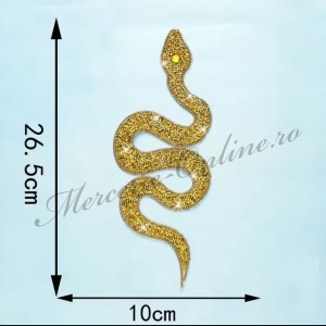 Aplicatie Termoadeziva Sarpe Strasuri, 26.5x10cm (la bucata) Cod:3424 - Img 6