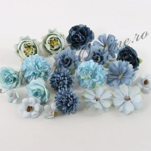 Aplicatii Flori Artificiale 3D, Blue (20bucati/set) Cod:3004