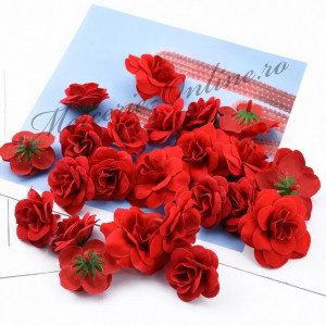 Aplicatii Flori Artificiale 3D tip Trandafiri, 3.5cm (10bucati/set) Cod:2984