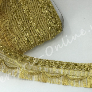 Banda pasmanterie franjuri cu fir metalic, cca 4cm (13metri/rola) Cod:0551