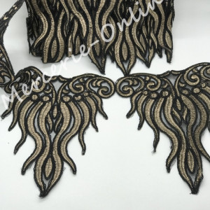 Dantela Brodata cu Lurex, cca 20cm, mai multe culori disponibile (la metru) Cod:0633