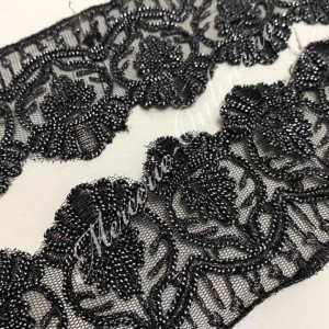 Dantela Brodata cu Lurex, cca 6cm (la metru) Cod:2368 - Img 2