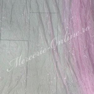 Dantela fina Chantilly, cca 150cm, Baby Pink (la bucata) Cod:4196 - Img 2